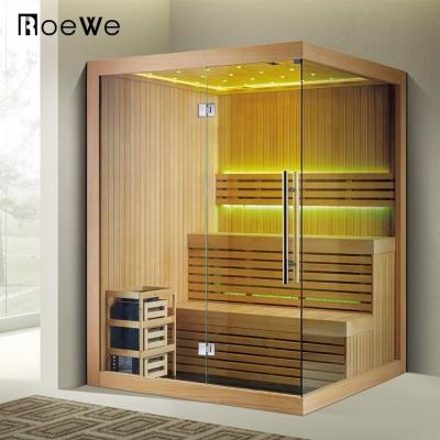 China Indoor Computer Control Panel 2 Person Dry Sauna Room Customize Size Canadian Hemlock Fir Steam Sauna Dry Room for sale