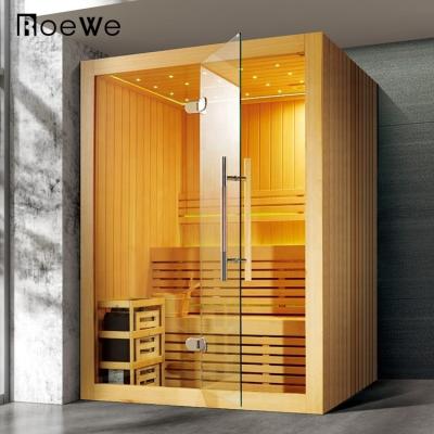 China Indoor Computer Control Panel Dry Sauna Customize Size Canadian Hemlock Fir Steam Sauna Dry Room for sale