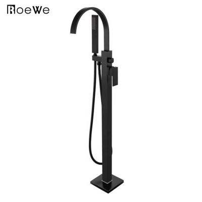 China Modern Freestanding Sliding Bar Bathroom Shower Mixer Tap Faucet, Fashionable Floor Standing Brass Body Freestanding Faucet for sale