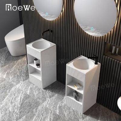 China Different Color For Choice Cylindrical Artificial Freestanding Compound Stone Basin Floor Stand Bathroom Solid Outdoor Sink for sale