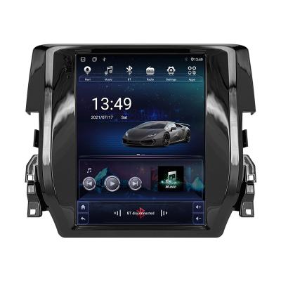 China GPS Car Android 10 Radio Player For Honda Civic 2015-2021 Multimedia Video GPS Navigation For Tesla Style Vertical Screen IPS NO DVR for sale