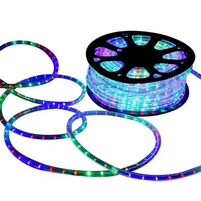 China Theme Park LED Strip Light 100M RGB Single Color 110V220V Waterproof Decoration Flexible Ribbon Led Rope Light With Power Adapter for sale