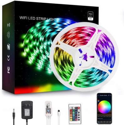 China Architecture Car or Home Flexible Alexa Google Home 5050 Backlight Kit IP65 RGB Waterproof Decoration TV Led Strip Lights with 24 Key IR Remote Controllers for sale