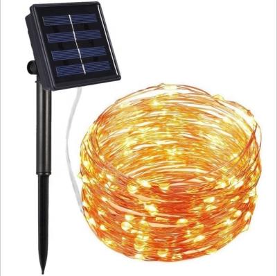 China New 10m 100leds LED Solar Fairy Tree Lights Copper Wire Lights Waterproof Outdoor String Christmas Lights for Home Gardens for sale