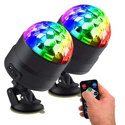 China Portable Rotating Party USB 3 Color Lights Sound Activated LED Strobe Light Disco Club DJ Ball Party Stage Light With Remote Control for sale