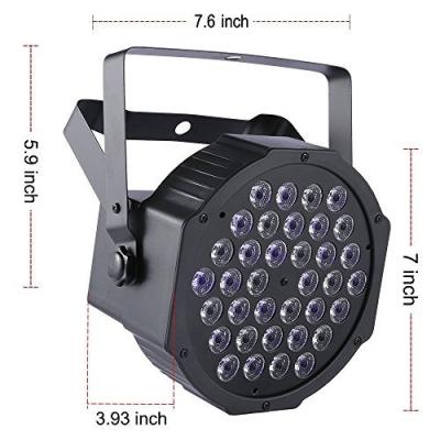 China Black 72W UV Traditional Lights , DeepDream 36LED Blacklight UV Stage Spotlight With Remote Control for sale