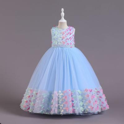 China Mico World OEM ODM OBM Soft Colorful Wholesale Girls Cake Design Party Dress Kids Rainbow Princess Fancy Dress Children Flower Dresses for sale