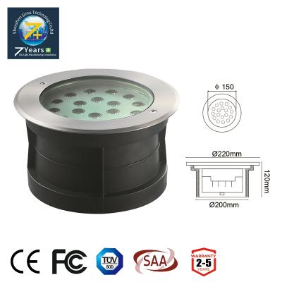 China Stainless Steel 18w Underwater Cool White Round Led Ground Buried Light for sale