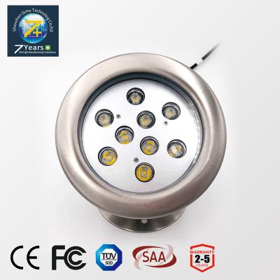 China W/WW/CW/NW/R/G/B 9w Recessed Boat Marine Pool Led Underwater Light Pool for sale