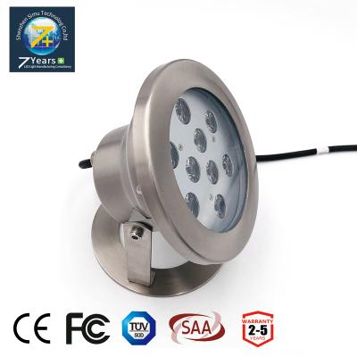 China W/WW/CW/NW/R/G/B 9w 12v ac dc spot led underwater ip68 waterproof recessed pool light for sale