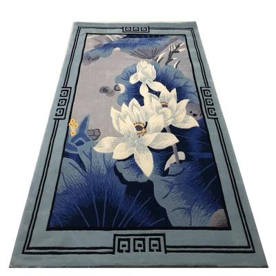 China Washable Chinese Handmade 3d Design Wooden Rug Blankets Carpet Supplier for sale