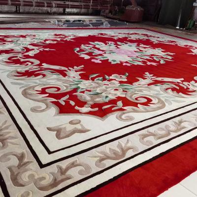 China Large Washable Oversized Handmade Red Carpet Rug for sale