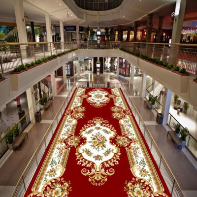 China Beautiful Wilton washable red carpet for hotel banquet hall for sale