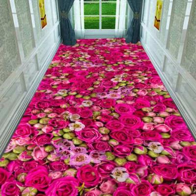 China modern 3d printed new flower design modern polyester heat transfer printed modern throw rugs for living room and hotel for sale