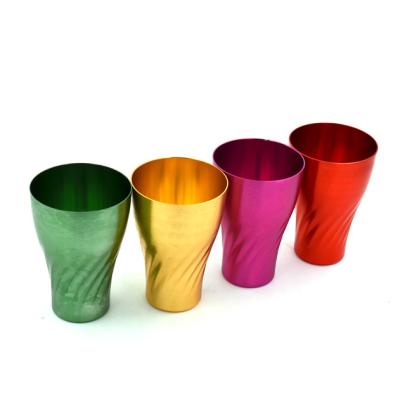 China DFH5 American Style Electro Oxidation Mugs Aluminum Metal Pint Beverage Polishing Unbreakable Stackable Mugs for sale