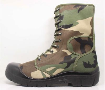 China HBT05 Anti-odor woodland camouflage canvas boots with PU outsole light weight for sale