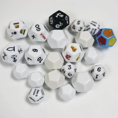 China OEM Eco - Friendly Polyhedral White Dice 12 Sided Custom Color Dice For DND RPG MTG Table Games for sale