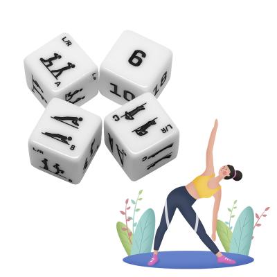 China D6 4-Pack Eco-friendly Plastic Exercise Dice With Manual&Bag&box&tube- Fitness Sports Dice Set for sale