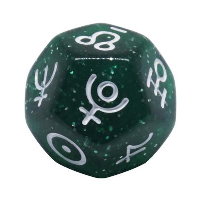 China Nontoxic. Eco-friendly Hot Selling 12 Sided Dice Astrological Polyhedron Zodiac Signs Board Game Tarot Constellation Divination Dice for sale