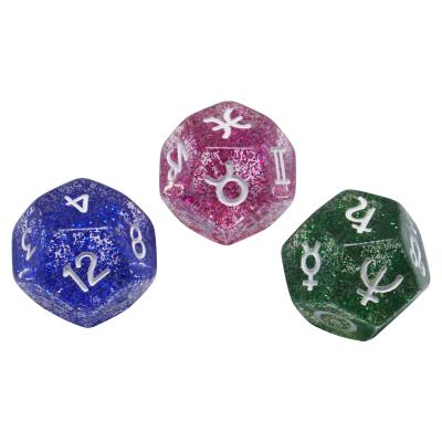 China Resin D12 12 Sided Astrological Dice For Constellation Divination 2 Cm Table Board Role Playing Dice For Divination Props for sale