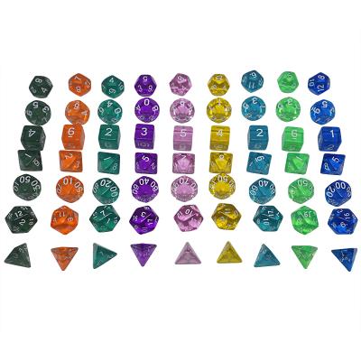 China D4 D6 D8 D10 D% D12 D20 Environmental and NO-Toxic Custom Game Dies Transparent Gemstone Die Set Dungeons and Dragons Set for sale