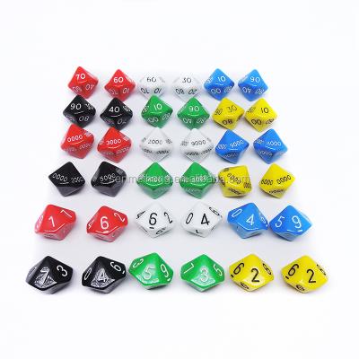 China Custom Different Type Dice Maker Eco - Friendly Dice Colored 10 Sided Dice for sale