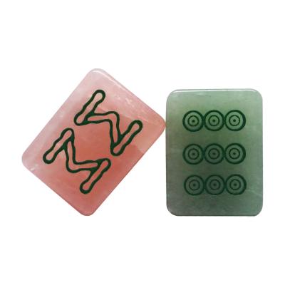 China New high-end soft surface SMH jade mahjong tiles set premium special customization mahjongg gift presents high quality set for sale