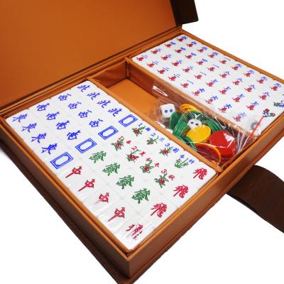 China Singapore Eco-friendly 160pc Mahjong Tiles Mini Portable Moving Mahjong Game for sale