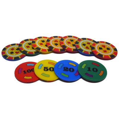 China ABS 24 Mm Counters Mini Poker Chips Games Tokens Opaque Plastic Learning Accessories for sale