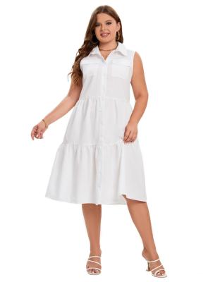 China Sustainable Fashionable Women Clothing Sleeveless Shirt Collar Dress OEM Manufacturer Customized for sale