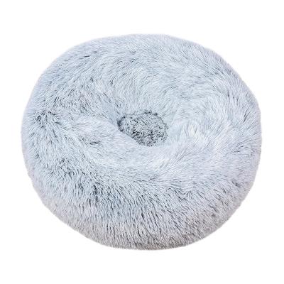 China 50 Colors Cat Bed Round Fluffy Cat Sleeping Mat Cute Lightweight Comfortable Touch Breathable Super Soft Plush Long Basket Warm Kennel for sale