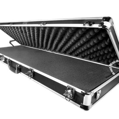 China Black Customized Aluminum Dustproof Shockproof Waterproof Guitar Flight Case With EVA Foam Mold Customized for sale