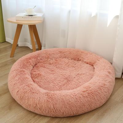 China Breathable Washable Plush Around Sofa Luxury Dog Bed Comfortable Eco-Friendly Donut Round Pet Bed for sale