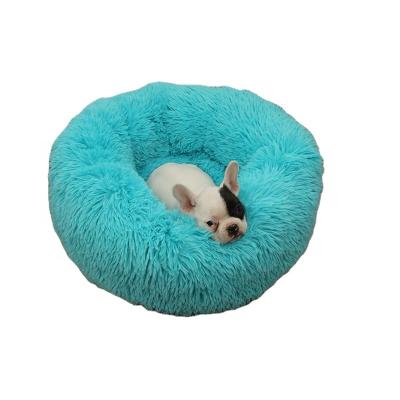 China Cat Dog Bed Luxury Faux Fur Donut Comfortable Washable Soft Fur Donut Customized Warm Round Fluffy Pet Bed for sale