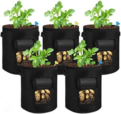 China Reuseable Nonwoven Potato Growing Planter Bag Tree Planting Garden Felt Grow Bags Plant Pocket Cloth Pots for sale