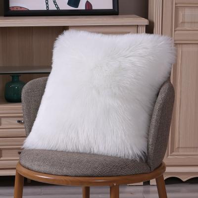 China Sustainable 45X45 Square Faux Fur Pillow Cover Fur Like Pillow for sale