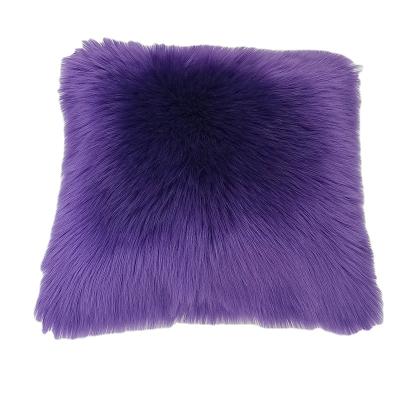 China 45x45 Viable Home Decor Mongolian Fur Tiles Faux Fur Cushion Cover Tile For Fur Like Pillow for sale