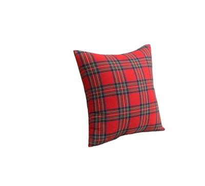 China High Quality Anti Dust Mite Black Buffalo Check Plaid Red Tile Covers Home Decor Pillowcase 18x18 inch for sale