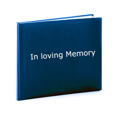 China Custom PU Leather/Hardcover Book in Loving Memory Guest Sign in Book Pen Included PU Leather Hardcover Funeral Guest Book for sale