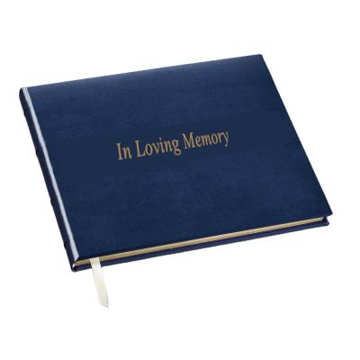 China Funeral Memorial Guest Book Hardcover Book / Custom PU Hardcover Guest Book In Loving Memory Guest Sign In Book Pen Included for sale