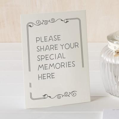 China Hardcover Book / Custom Funeral Memory Cards Guest Book Memory Table Card for Funeral Celebration of Life for sale