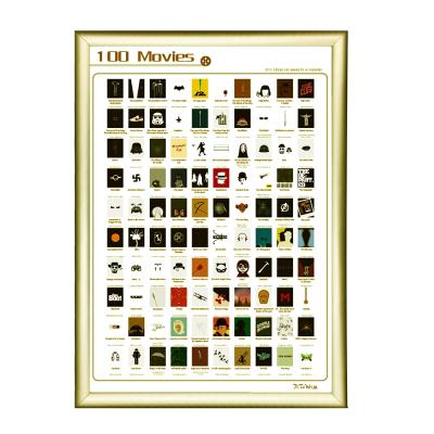 China paper & Cardboard Scratch Off Movie Poster With 100 Custom Movies 100 Movies Scratch Off Poster for sale