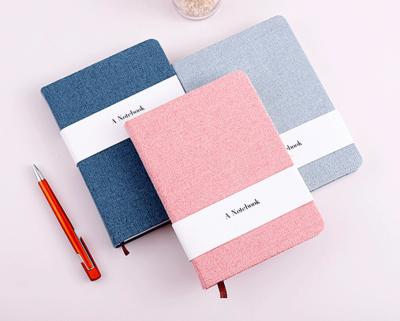 China Premium High Quality Blend Cloth Fabric Cover Book Solid Color Pages Notebook Interior Office Notepad with Paper Tape for sale