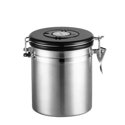 China New Design Stainless Steel Freshness Keeping Large Size Coffee Bean Storage Container With Scoop Lid Airtight Coffee Container for sale