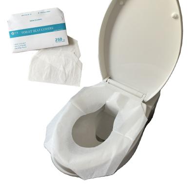 China Wholesale Disposable Water Soluble Biodegradable Toilet Seat Cover 1/2 Original Paper Pulp 250pcs Toilet Seat Cover for sale