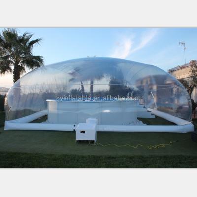 China Plato 0.8mm PVC factory price inflatable clear pool cover tent, inflatable pool dome cover on sale for sale