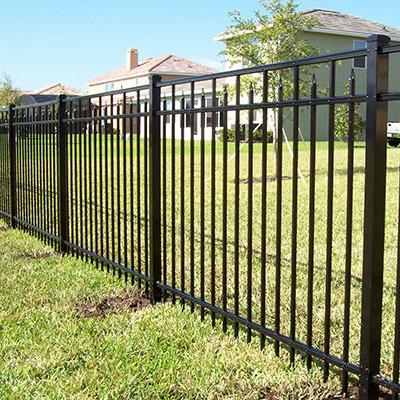 China Wholesale Easily Assembled Iron Fence Panels Decorative Metal Black Wrought Iron Fence Galvanized Steel Fence for sale