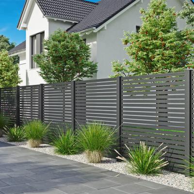 China Easily Assembled Composite Fence Cheap Outdoor Aluminum Slat Garden Powder Coated Metal Privacy Panels for sale