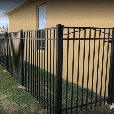 China Easily Assembled Customized Popular Waterproof Garden Powder Coated Tubular Black Aluminum Spear Top Metal Fence Panels for sale