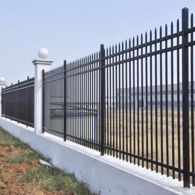 China Easily Assembled Popular Metal Fence Panel Wrought Iron Fence Accessories Steel Picket Fence for sale